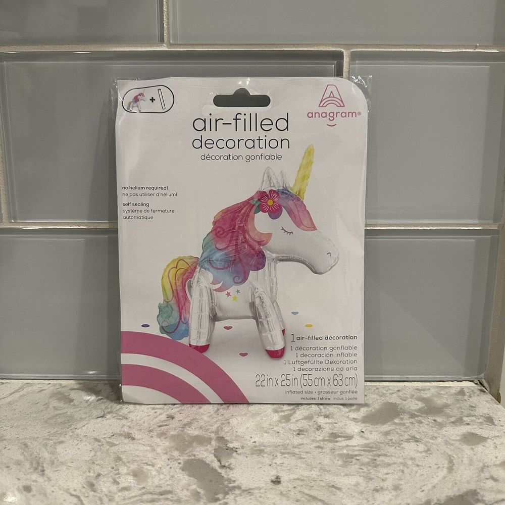 Enchanted Unicorn Air-Filled Foil Sitting Balloon 22" x‎ 25" Birthday Decoration